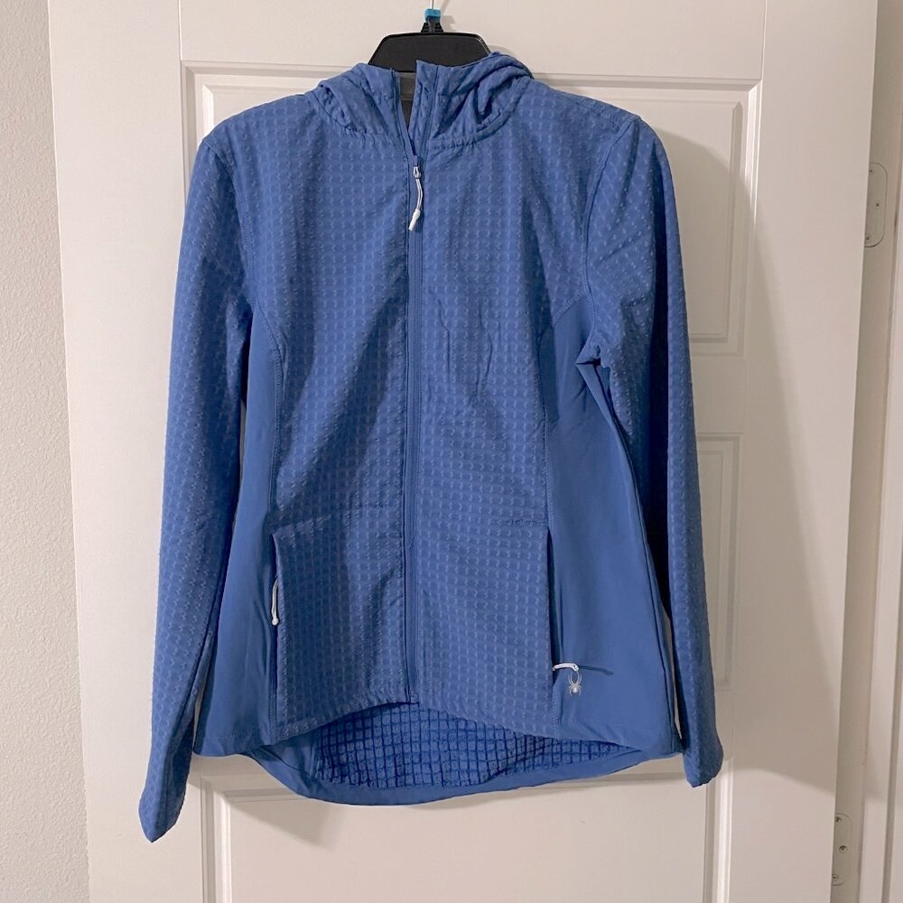 Women's Spyder Woven Grid Full Zip Jacket With Hood